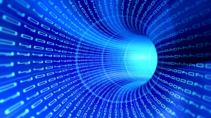 Tunnel binary code - internet concept